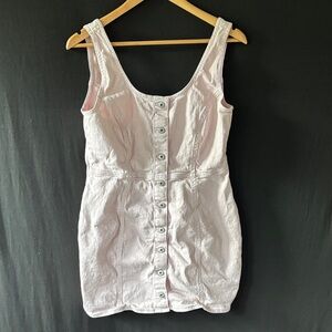Jack Wills Light Pink Button-Down denim sleeveless dress sz 10